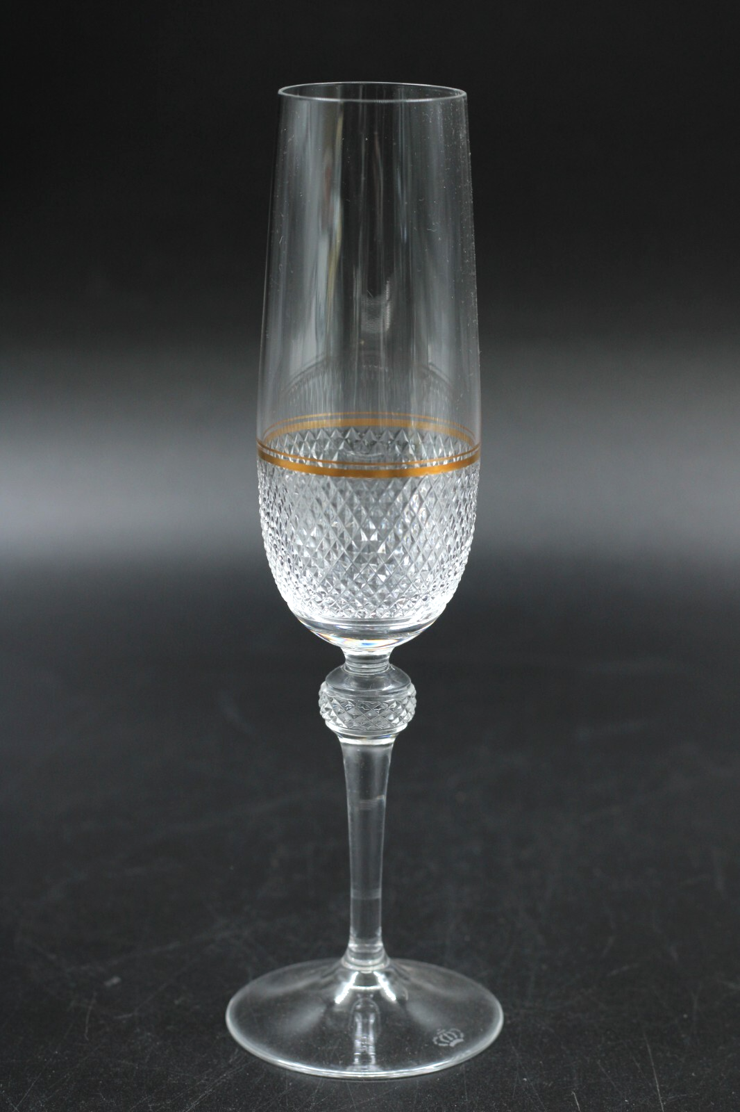 Theresienthal Prestige Sektglas Champagnerglas Diamantschliff Goldrand H 21,5 cm