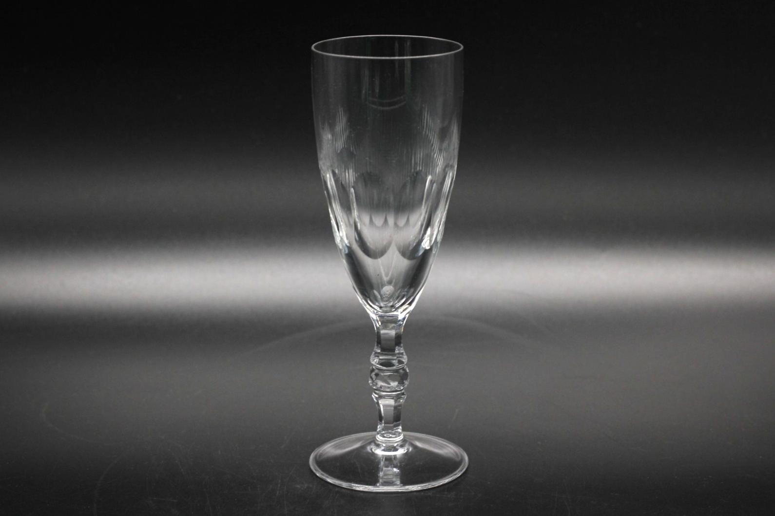 Sektglas Sektflöte Champagnerglas mit Schliff Art Deco Stil Vintage H 17,5 cm
