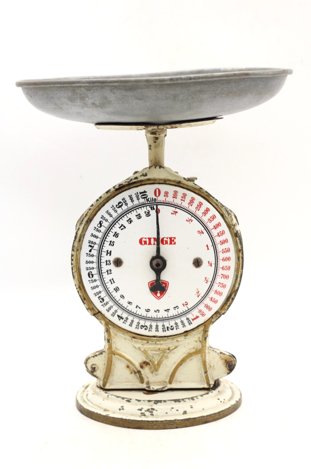 Ginge 42 Waage Küchenwaage weiß bis 10 kg Metall Vintage alt